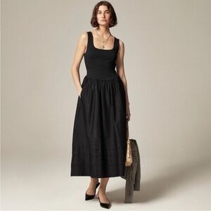 J. Crew Black Drop waist mixy dress black